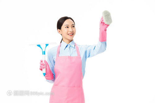 家政服務(wù) 女性清潔玻璃的專(zhuān)業(yè)形象